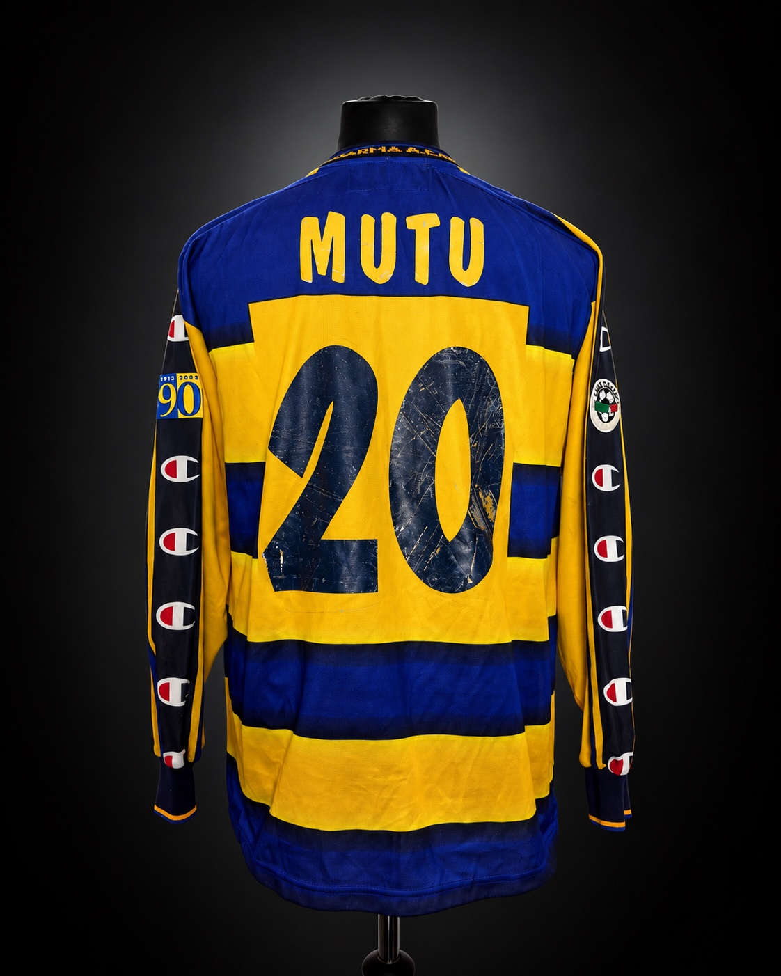 Mutu Parma 2002/03 home long sleeve match worn #20 — photo 2