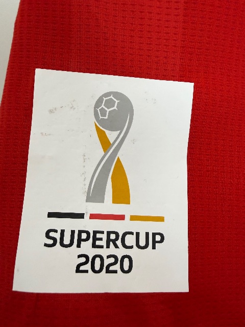 Bayern München 2020/21 UEFA Super Cup Match Worn Shirt — Javi Martínez, with COA, Size L — wash label