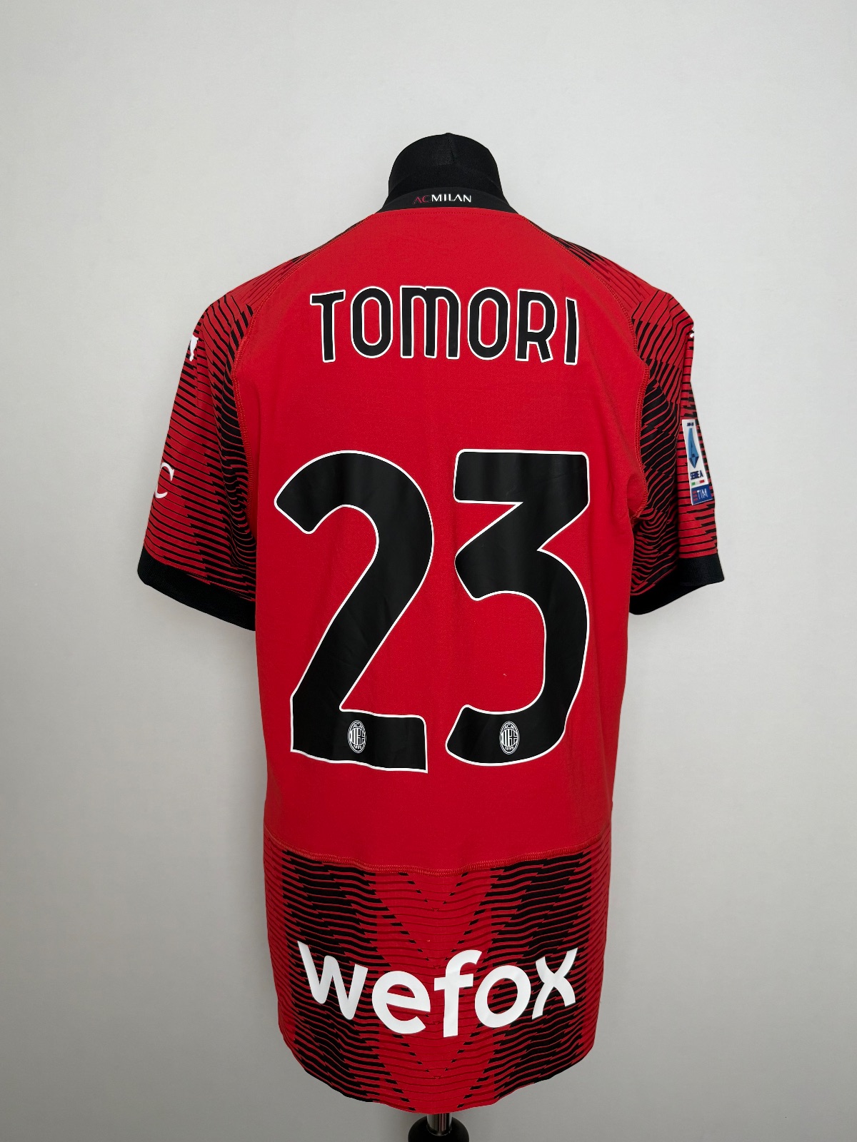 AC Milan 2023/24 Serie A Match Worn Shirt — Fikayo Tomori, with COA, Size L — front